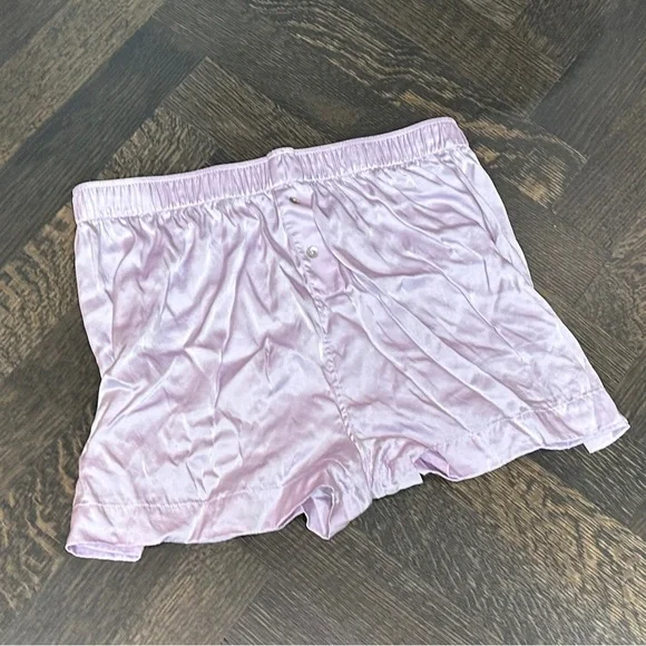 Light Purple Satin Boxer Pajama Bottoms from Negative size L - Picture 1 of 2